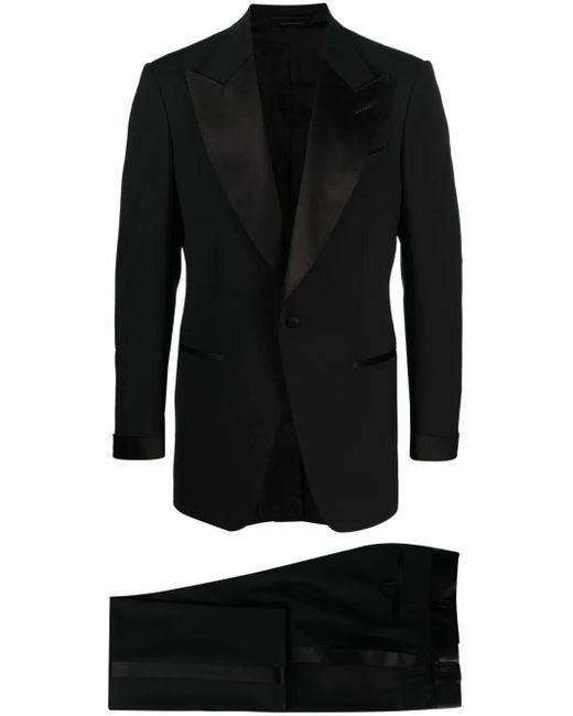 Tom Ford Black Peak Lapels Single-Breasted Suit for men