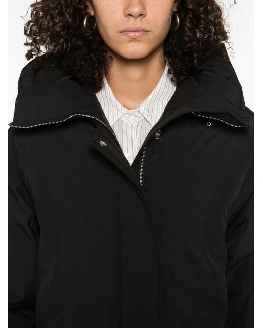 Moorer Black Glarea Belted High-Neck Jacket