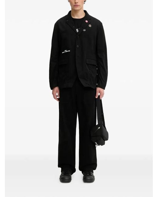 Undercover Black Appliqué Tailored Jacket for men