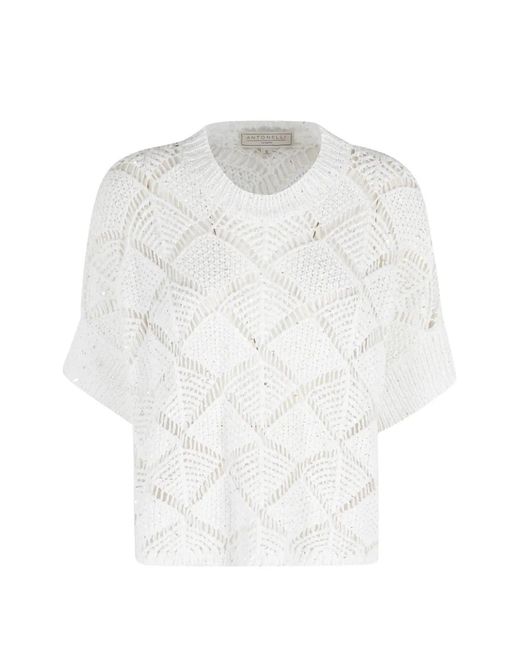 Antonelli White Geometric Knitwear