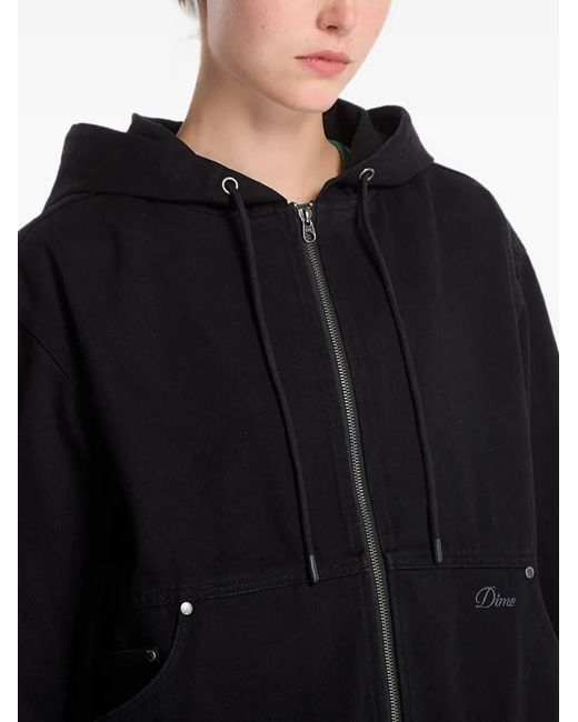 Dime Black Hooded Jacket