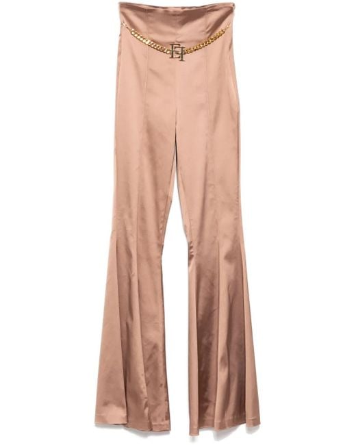 Elisabetta Franchi Natural Ausgestellte Satinhose