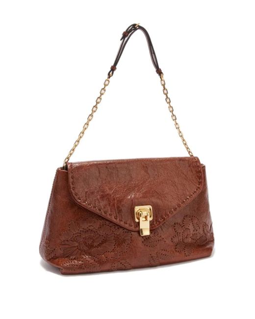 Ermanno Scervino Brown New Joy Embroidered Shoulder Bag