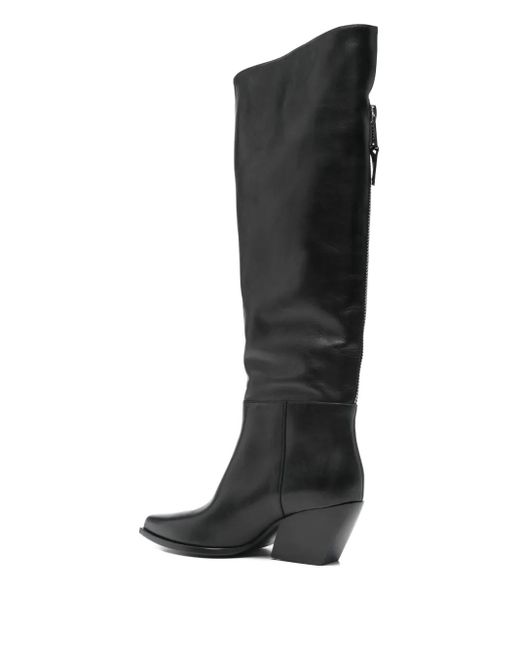Elena Iachi Black Zip-Fastening Pointed-Toe Boots