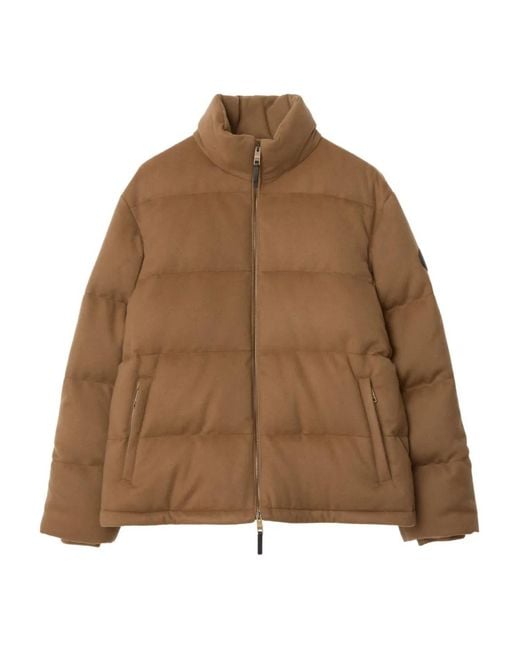 Burberry Brown Cashmere Snowdon Puffer Jacket for men