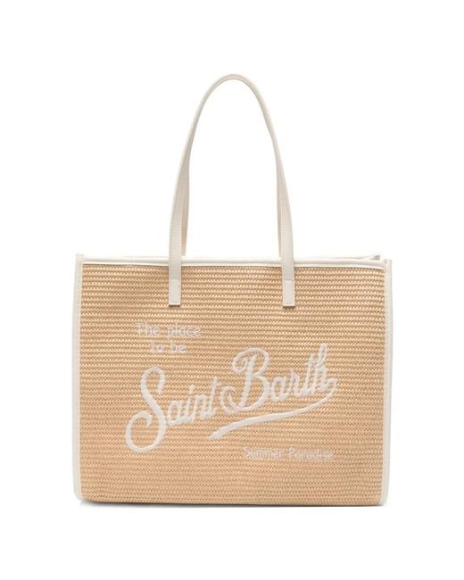 Mc2 Saint Barth Natural Vivian Logo-Embroidered Tote Bag