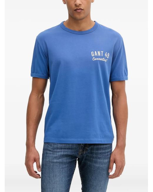 Gant Blue T-Shirt À Logo Imprimé for men