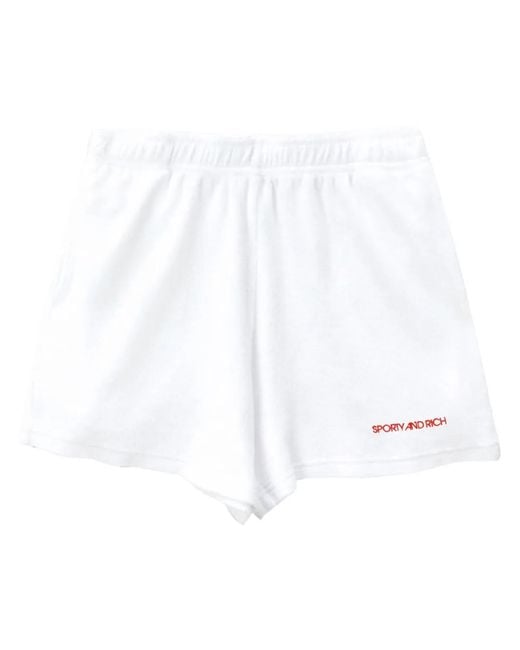 Sporty & Rich White Disco Terry Shorts