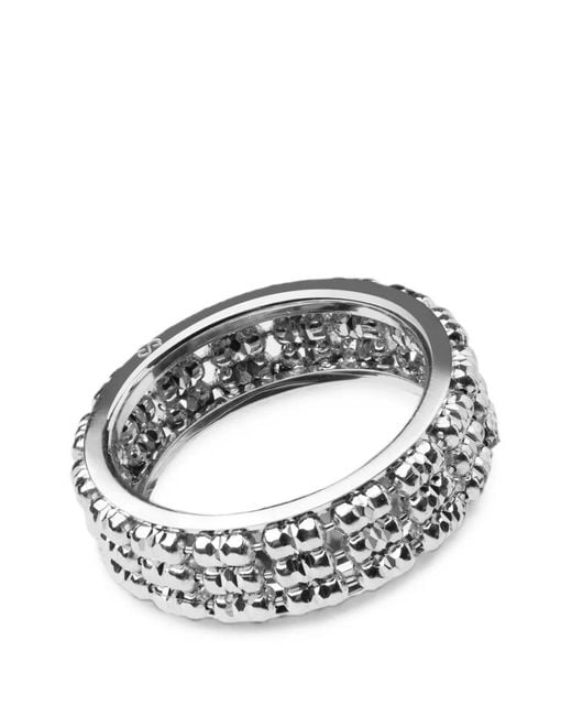 Desmo Metallic Infinity Round Ring Mit Facettierten Perlen
