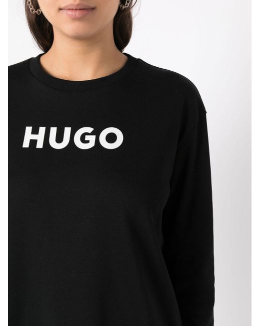 Sweat à logo imprimé HUGO en coloris Black