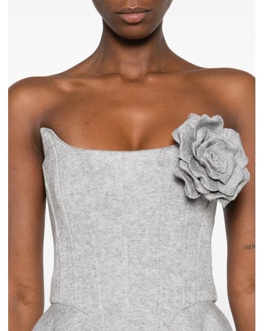 GIUSEPPE DI MORABITO Gray Ausgestelltes Kleid Mit Rosenverzierung