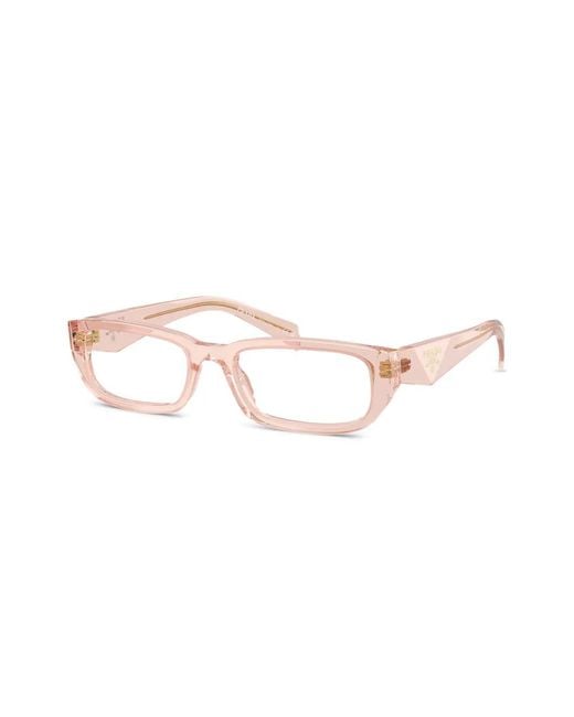 Prada Pink Rectangle-Frame Glasses