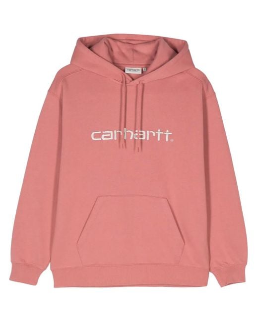 Sudadera con capucha y logo bordado Carhartt de color Pink