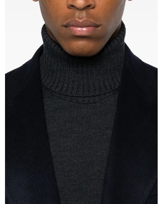 Drumohr Gerippter Rollkragenpullover in Black für Herren