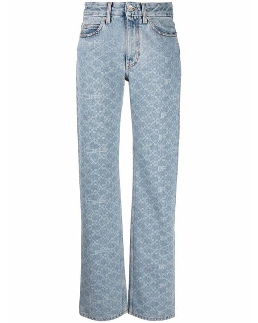 Off-White c/o Virgil Abloh Monogram-print Straight Leg Jeans in