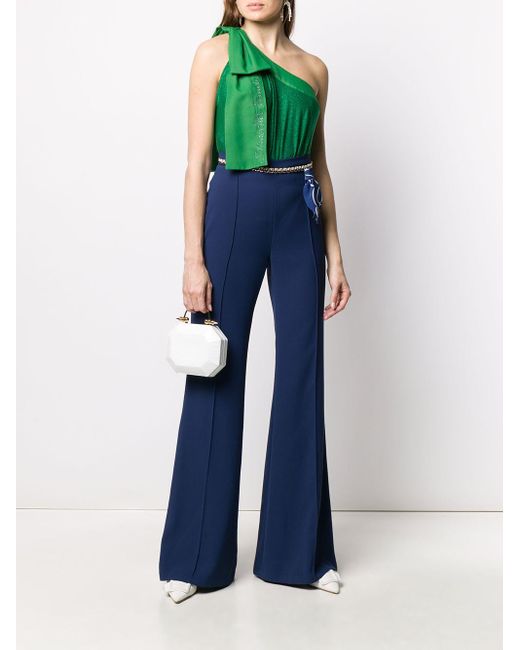 belted flared trousers
