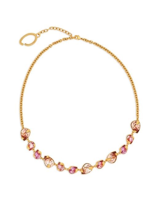Oscar de la Renta Metallic Crystal-Embellished Chain Necklace