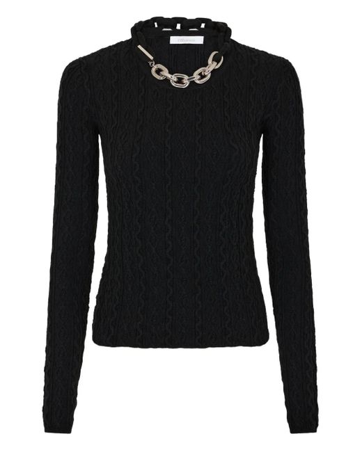 Rabanne Black Chain-Detail Sweater