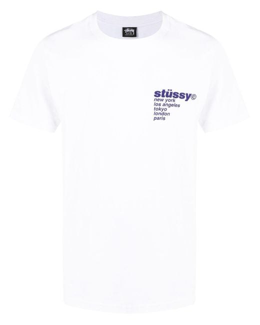 Stussy T-Shirt mit Erdbeeren-Print in White für Herren