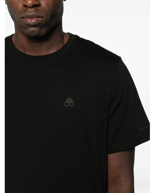 Camiseta con logo estampado Moose Knuckles de hombre de color Black