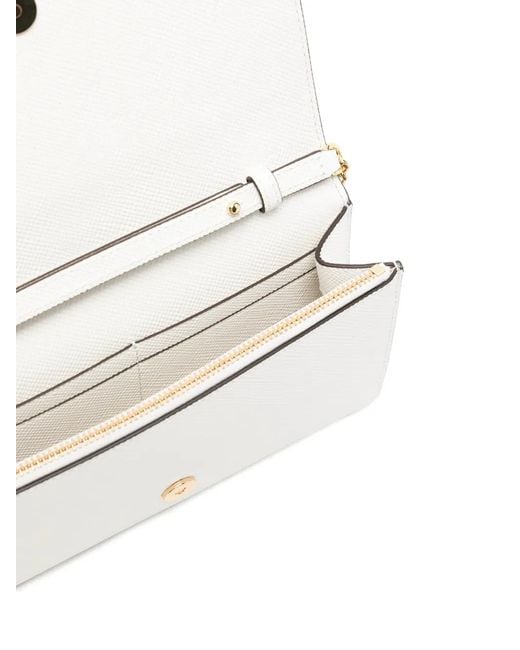 Ralph Lauren White Logo-Plaque Crossbody Bag