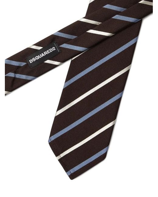 DSquared² White D2 Striped Tie for men