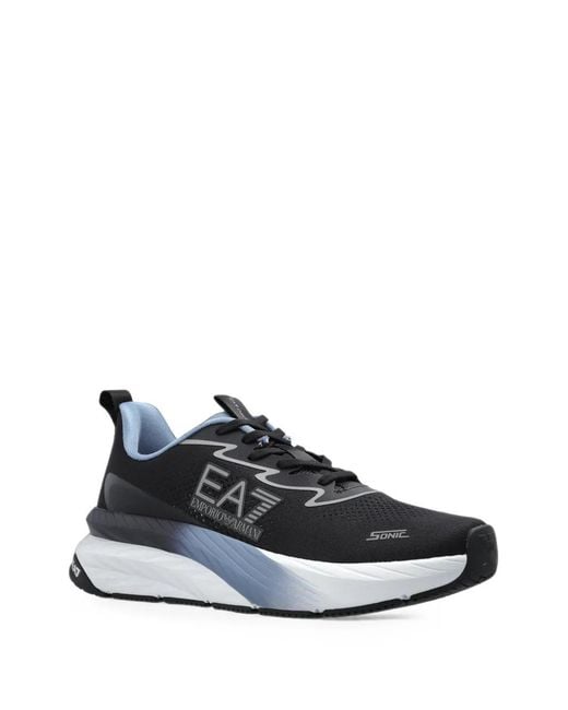 EA7 White Logo-Print Sneakers
