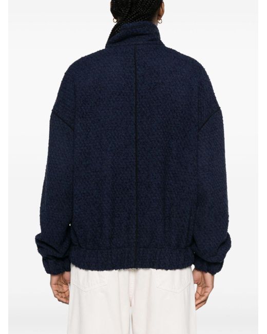 Philosophy Di Lorenzo Serafini Blue Bouclé Bomber Jacket