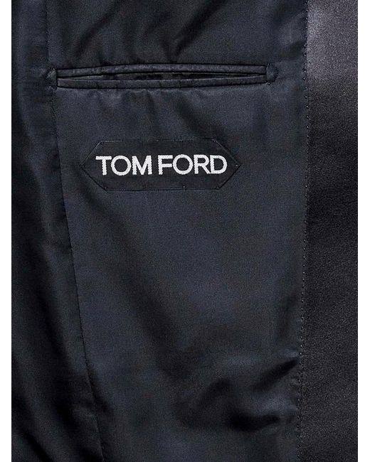 Tom Ford Black Single-Breasted Wool Suit for men
