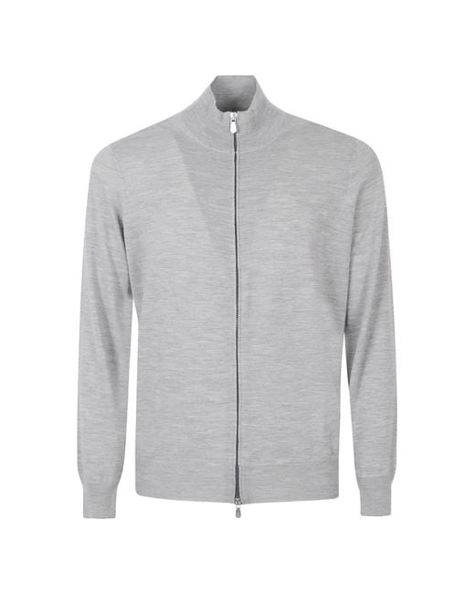 Brunello Cucinelli Gray Zip-Fastening Cardigan for men