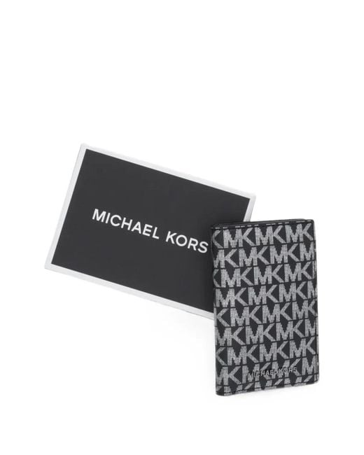 Michael Kors Black Hudson Logo-Print Cardholder for men