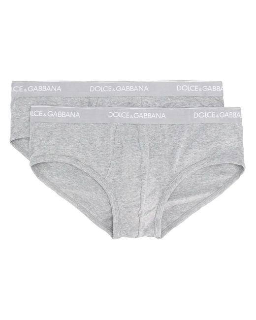 Dolce & Gabbana 2Er-Set Slips Mit Logo in Gray für Herren