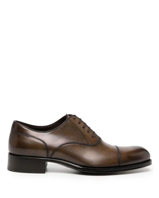 Tom Ford Brown Elkan Leather Lace-up Shoes for men