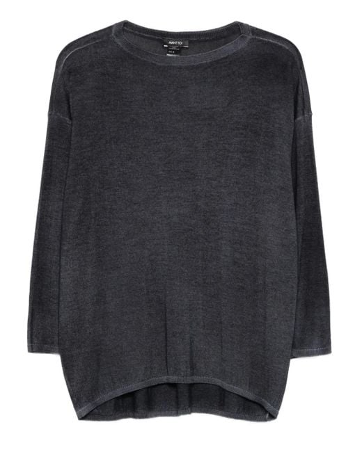 Avant Toi Black Pullover mit Cropped-Ärmeln