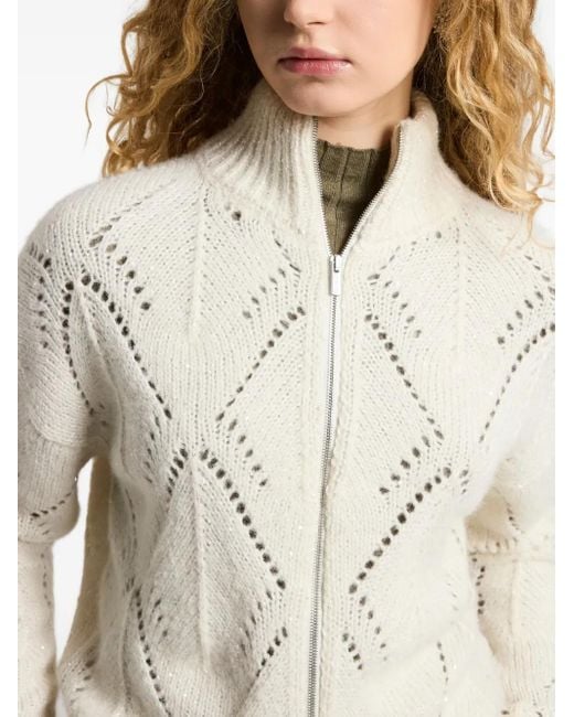 Peserico Natural High-Neck Cardigan