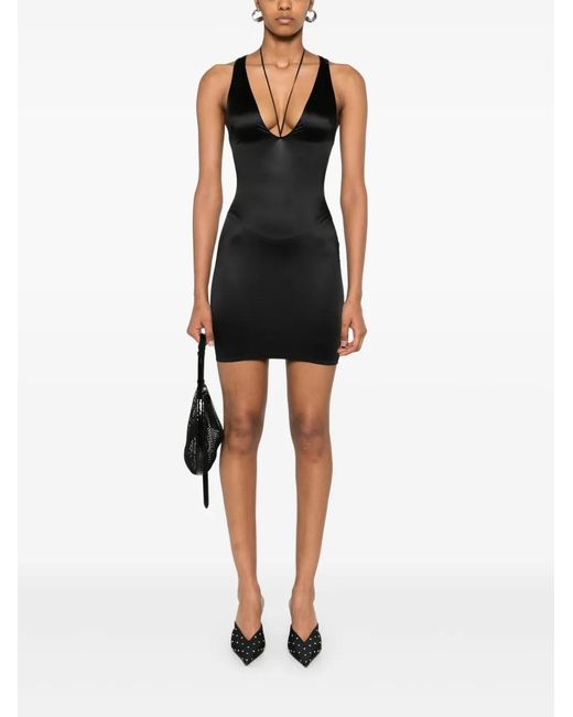 Maison Close Black French Kiss V-Neck Mini Dress