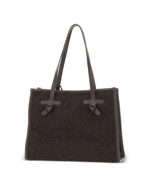 MARCELLA CLUB Black Marcella Bouclé-Effect Tote Bag