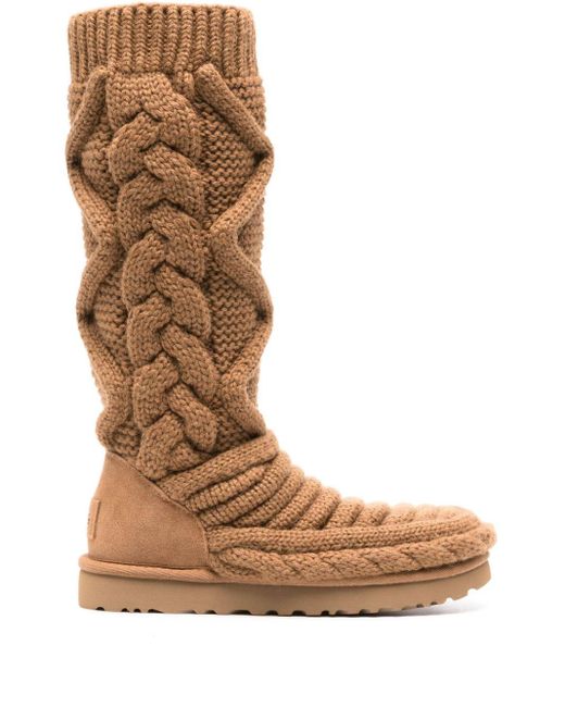 Ugg Brown Classic Chunky Knit Boots