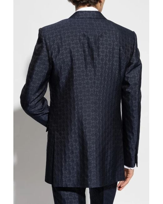 Givenchy Blue Patterned-Jacquard Blazer for men