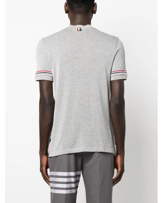 Thom Browne Gray Grosgrain-Loop Short-Sleeve T-Shirt for men