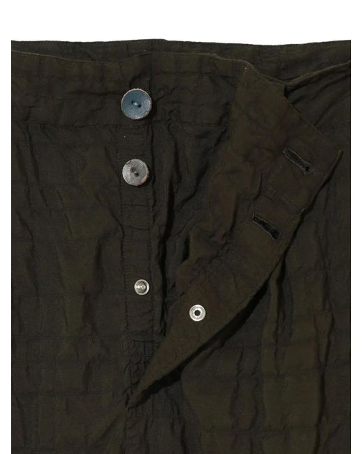 Undercover Black Quilted Lace-Trimmed Trousers for men