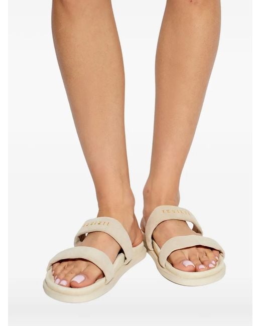 Inuikii White Strap-Upper Leather Sandals