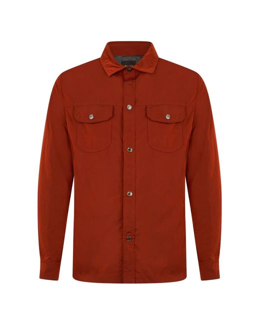 Moorer Red Press-Stud Shirt Jacket for men