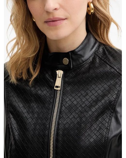 Guess Black Woven-Panel Jacket