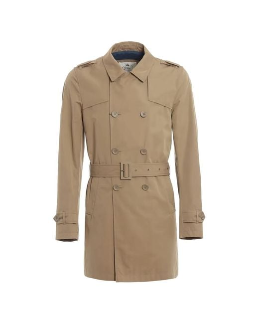 Herno Natural Double-Breasted Belted Coat for men