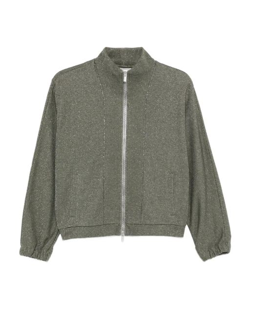 Felpa Con Zip di Peserico in Green