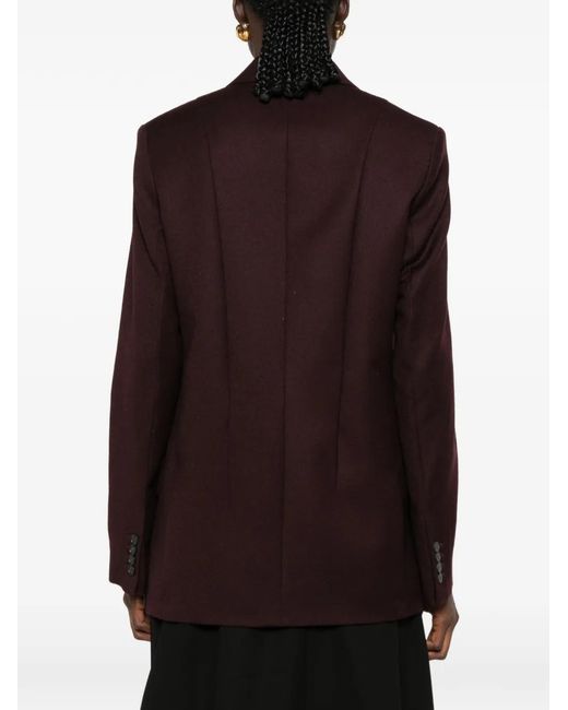 Victoria Beckham Purple Single-Breasted Notched-Lapel Blazer