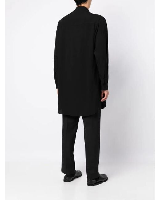Yohji Yamamoto Black Oversized Long-Sleeve Shirt for men