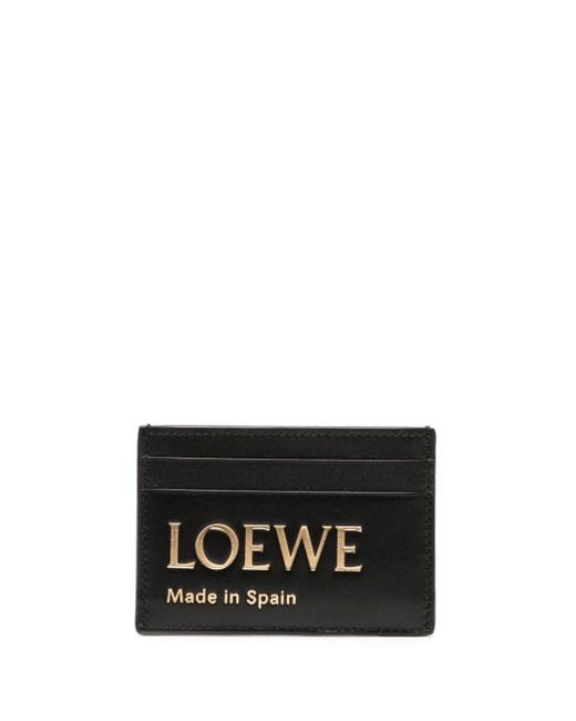 Porte-cartes à logo embossé Loewe en coloris Black