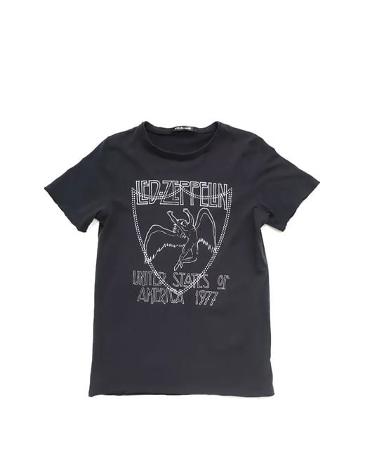 HTC Black Zeppelin Lux Studded Graphic-Print T-Shirt